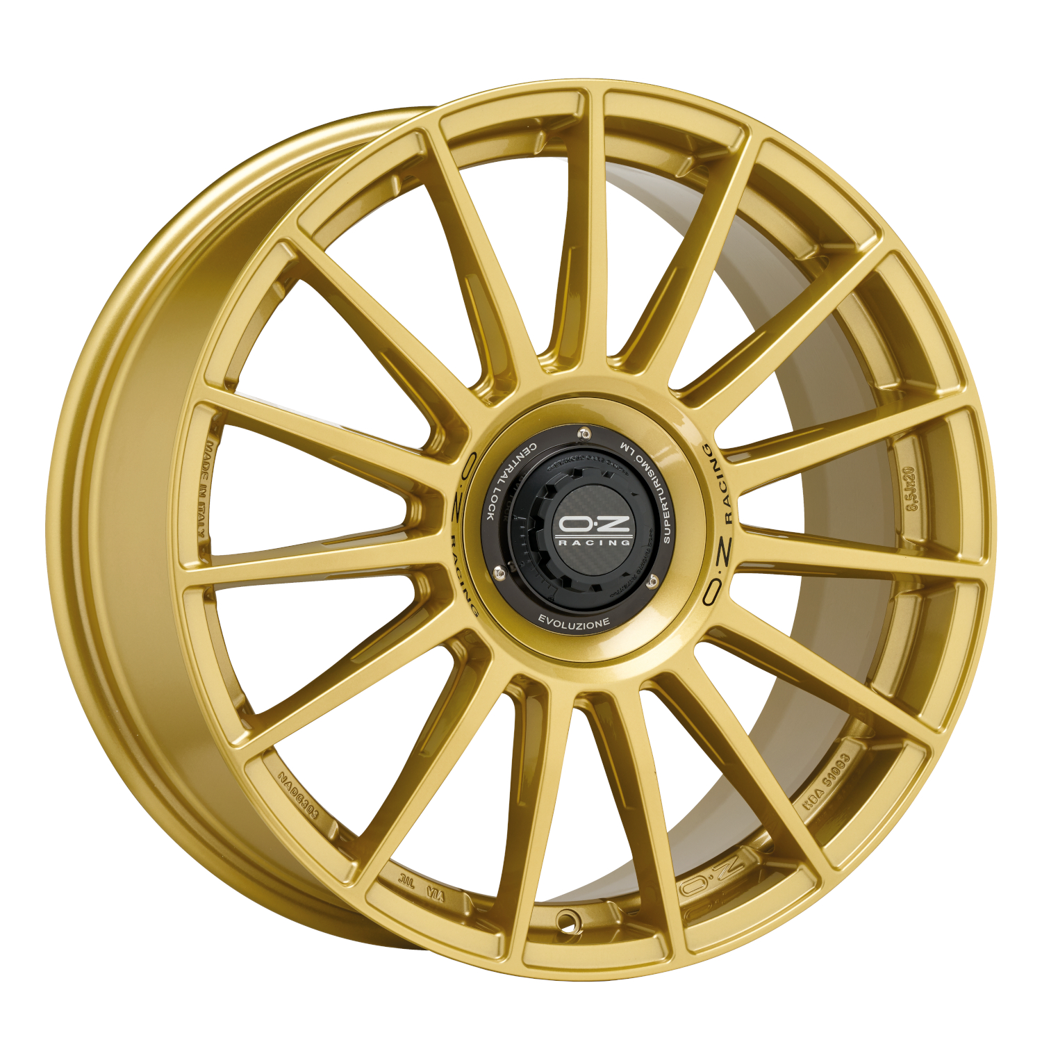 OZ Superturismo evoluzione race gold black lettering
