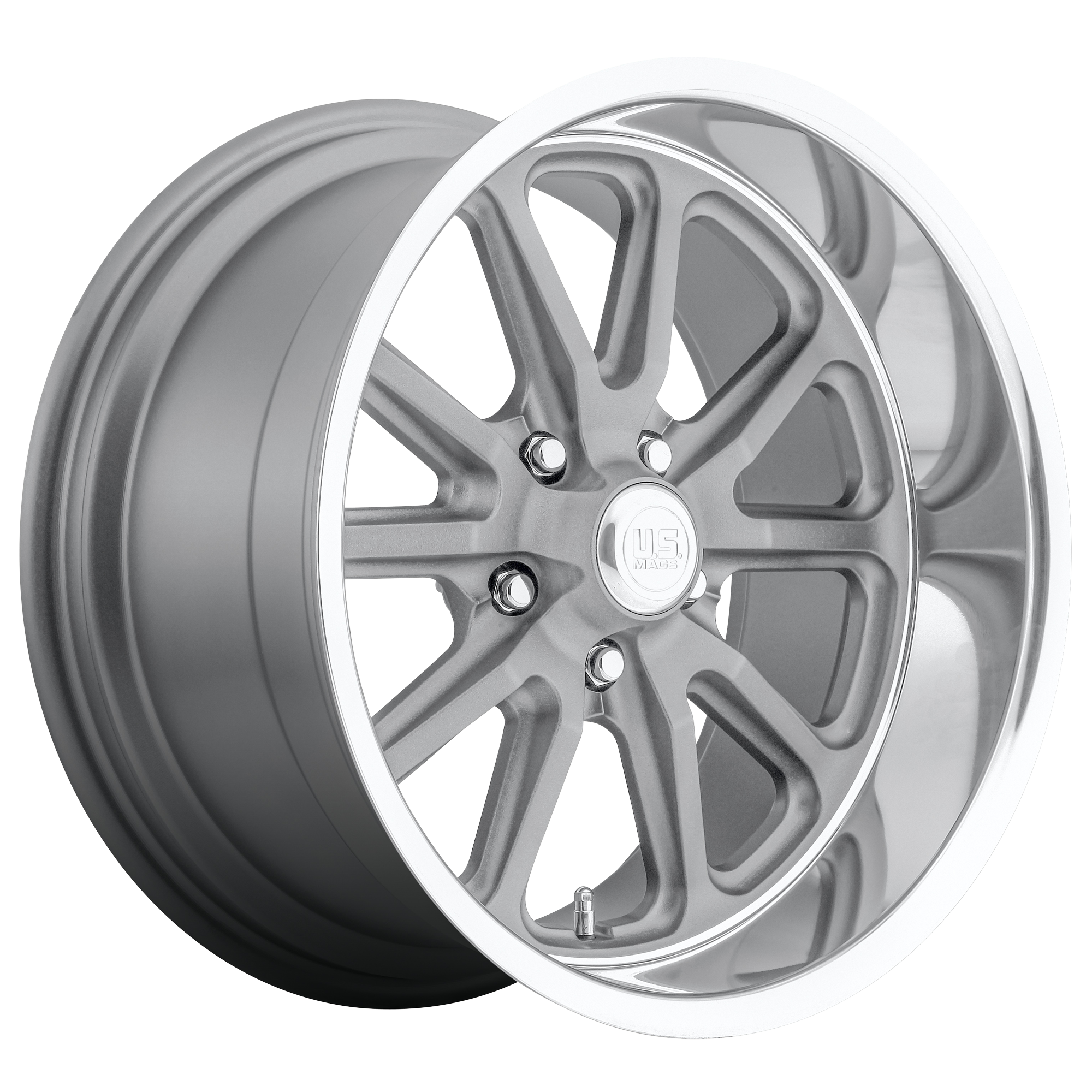 US Mag 1PC RAMBLER TEXTURED GRAY W/ DIAMOND CUT LIP